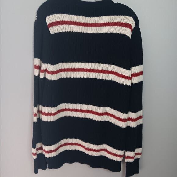 Gently Used Forever 21 Cardigan Red White Blue Striped M - Picture 4 of 5